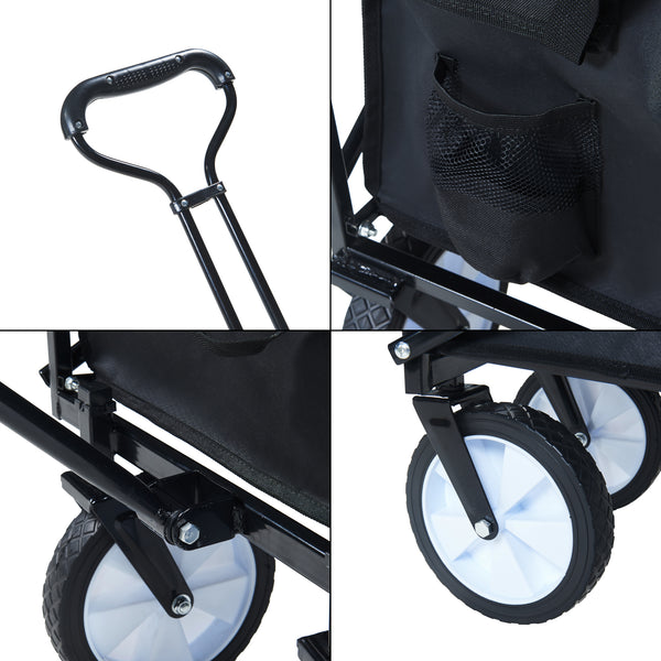 Carucior gradina pliabil Stenlille 84x55cm 80kg otel negru [pro.tec]