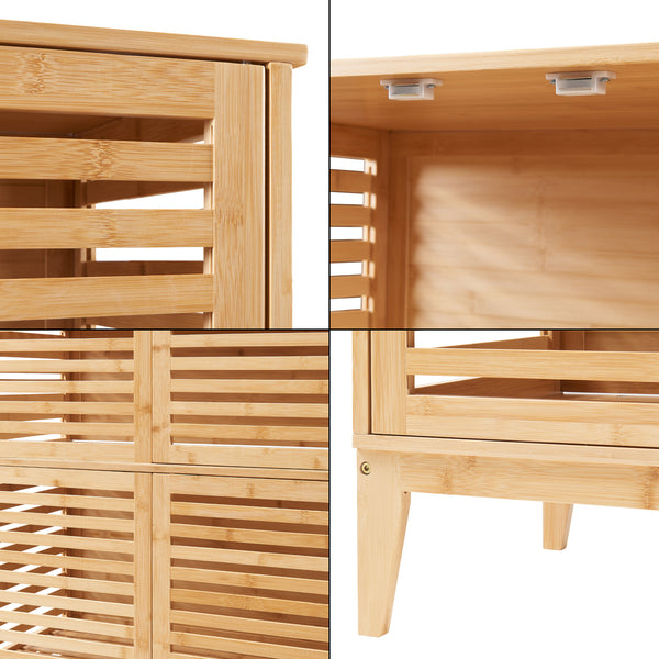 Dulap baie Raurgela 180x80x40 cm bambus [en.casa]