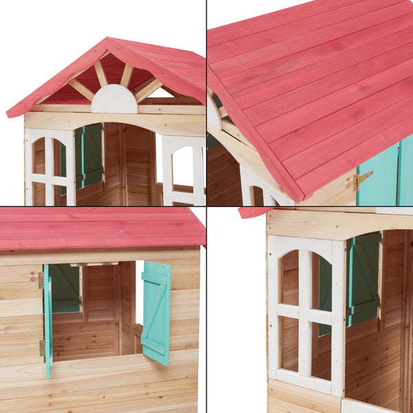 Casuta joaca copii Lulä 130x115x101 cm lemn multicolor [casa.pro]