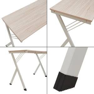 Birou cu suport PC Tarielarg 158x120x75 cm alb/efect lemn stejar [en.casa]