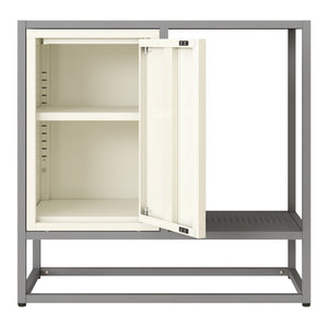 Comoda Burlöv 70x72x35 cm otel gri/alb [en.casa]