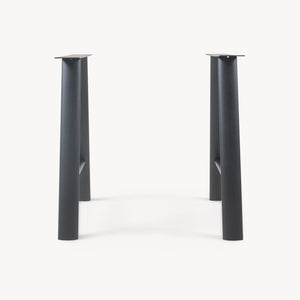Set 2 buc picioare masa Hullem 72x70 160kg otel negru [en.casa]