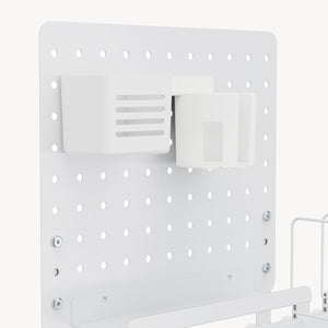 Organizator lateral masa birou Sauda 50x50 cm otel alb [en.casa]