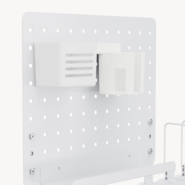 Organizator lateral masa birou Sauda 50x50 cm otel alb [en.casa]