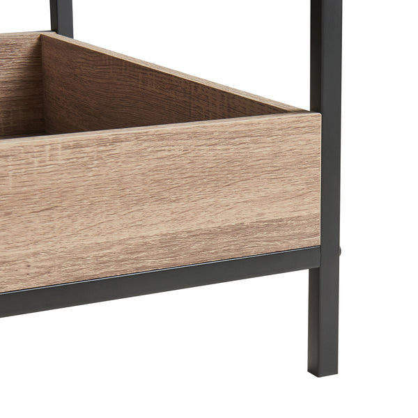 Masuta cafea Belana 100x48x35 cm negru/efect lemn stejar [en.casa]