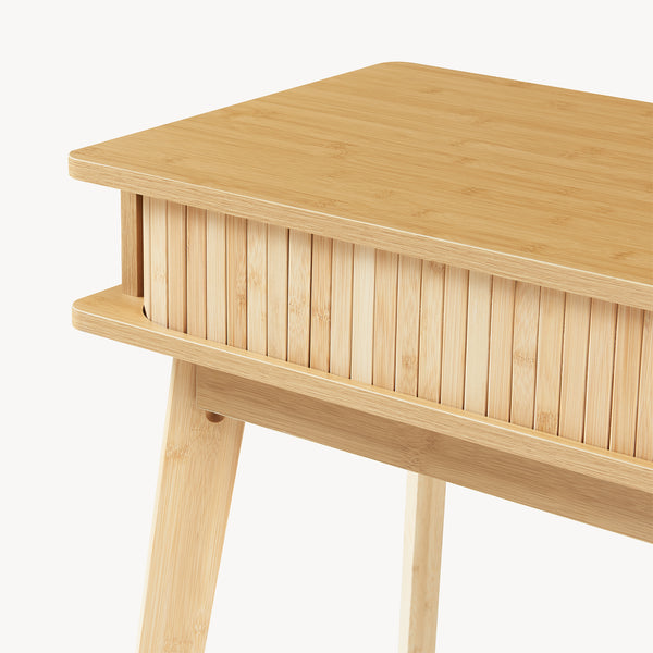 Masa consola cu 2 usi glisante Tysvær 110x40x78 cm bambus natur [en.casa]