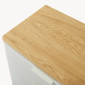 Comoda cu 3 sertare Ferrersp 70x60x40 cm efect stejar/oatmeal/natur [en.casa]