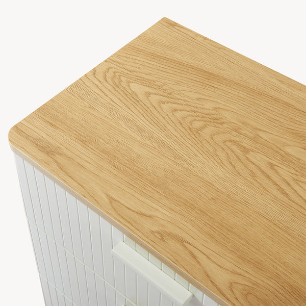 Comoda cu 3 sertare Ferrersp 70x60x40 cm efect stejar/oatmeal/natur [en.casa]