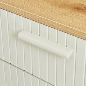 Dulap mediu baie cu sertar Ferrersp 80x40x35 cm efect stejar/oatmeal/natur [en.casa]