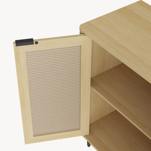 Comoda Lukhomso 83x80x40 cm efect stejar/efect ratan [en.casa]