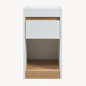 Noptiera cu sertar Lure 55x30x35 cm alb/efect stejar [en.casa]