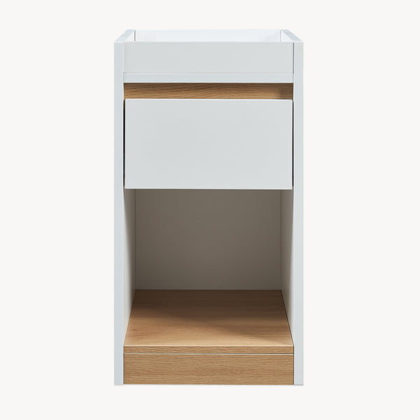Noptiera cu sertar Lure 55x30x35 cm alb/efect stejar [en.casa]