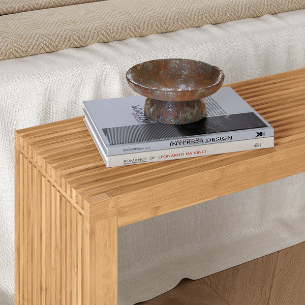 Bancă pentru pantofi Korjad 90x33x43 cm bambus [en.casa]