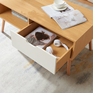 Masuta cafea Bordkak 100x48x45 cm efect stejar/alb [en.casa]