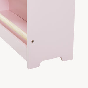 Raft roz pentru carti copii cu 3 spatii depozitare Virer 78x60x18 cm [en.casa]