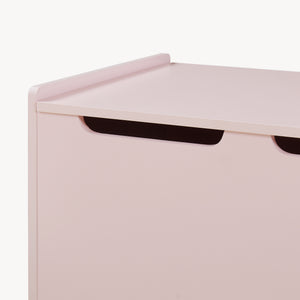 Lada roz cu capac pentru depozitarea jucariilor in camera copiilor Virer 60x40x44,5 cm roz/natur [en.casa]