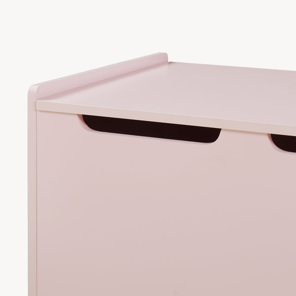 Lada roz cu capac pentru depozitarea jucariilor in camera copiilor Virer 60x40x44,5 cm roz/natur [en.casa]