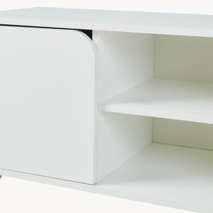 Comoda TV cu 2 usi Reyri 120x39x52 cm alb/auriu [en.casa]