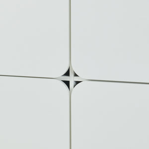Comoda cu 4 usi si cadru metalic  Reyri 90x80x35 cm alb/auriu [en.casa]