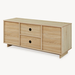 Comoda TV Kenta 120x39x52 cm efect stejar Sonoma/alb [en.casa]