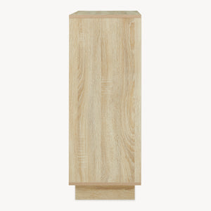 Dulap pantofi cu 2 usi bicolor Kenta 90x60x35 cm efect stejar Sonoma/alb [en.casa]