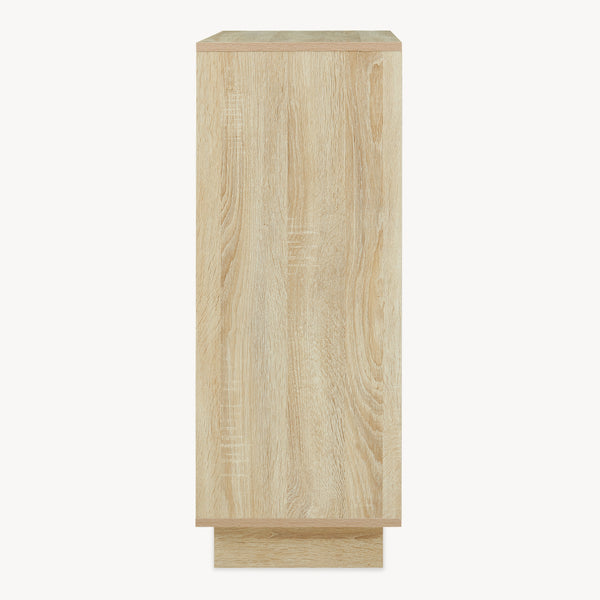 Dulap pantofi cu 2 usi bicolor Kenta 90x60x35 cm efect stejar Sonoma/alb [en.casa]