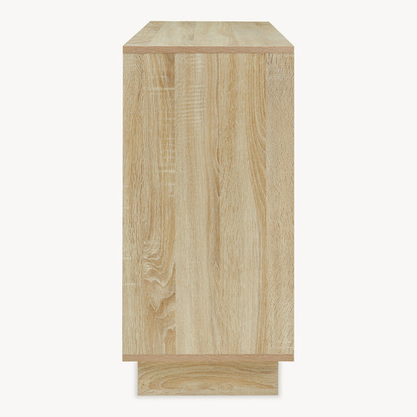 Comoda cu 3 sertare si 1 usa Kenta 100x35x72 cm stejar decor Sonoma/alb [en.casa]