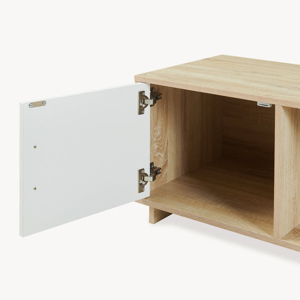 Masuta cafea bicolor Kenta 80x45x40 cm efect stejar Sonoma/alb [en.casa]