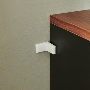 Suport de sine statator pentru hartie WC cu 3 rafturi Trond 77x18x18 cm negru/efect lemn nuc [en.casa]