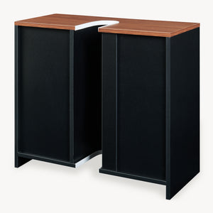 Dulap sub chiuveta cu 1 usa si 3 rafturi Trond 60x66x30 cm negru/efect lemn nuc  [en.casa]