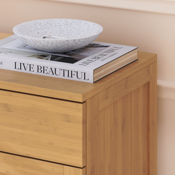 Dulap pantofi cu sertar Aarela 67x66x34 cm bambus [en.casa]