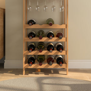 Suport sticle vin Fillby 100x47x29 cm bambus natur [en.casa]