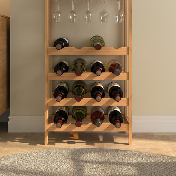 Suport sticle vin Fillby 100x47x29 cm bambus natur [en.casa]