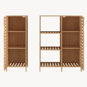 Dulap baie 2 componente Hakseri 87x99x33 cm bambus natur [en.casa]