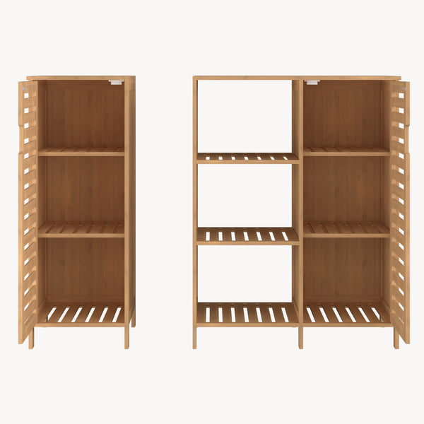 Dulap baie 2 componente Hakseri 87x99x33 cm bambus natur [en.casa]