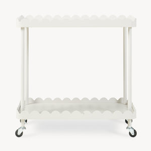 Carucior servire la masa cu 2 nivele si margine inaltata ondulata Bolmanralu 60x60x30 cm otel/pal gri [en.casa]