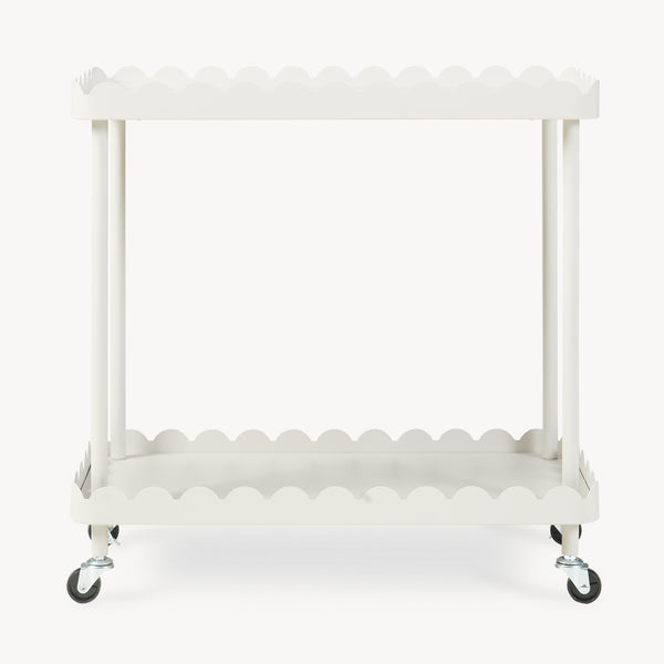 Carucior servire la masa cu 2 nivele si margine inaltata ondulata Bolmanralu 60x60x30 cm otel/pal gri [en.casa]
