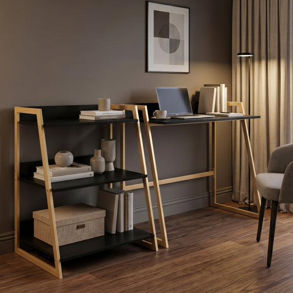 Raft cu polițe Kuomi 84x53x47 cm Bej/Gri închis [en.casa]