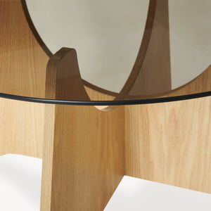 Masuta cafea sticla fumurie 70 cm rotunda Omlar [en.casa]