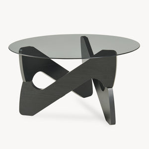 Masă de cafea Reypio Ø70x35 cm Negru/Gri [en.casa]