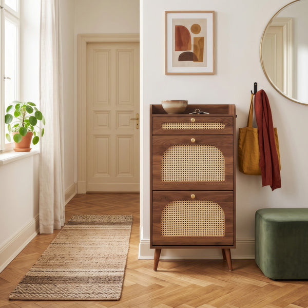 Suport pentru încălțăminte Virievarnu 111x60x24 cm aspect nuc [en.casa]