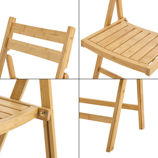 Set 2 scaune pliabile Gran bambus [en.casa]