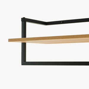Cuier de perete Evje 80x30x20cm negru/efect lemn [en.casa]