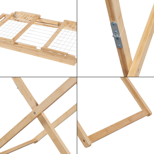 Uscător de rufe pliabil Fakala 154x59x82 cm bambus [en.casa]