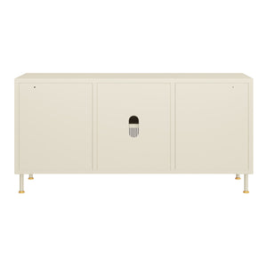 Comoda TV Lindau 120x40x59 cm cu 3 usi crem deschis [en.casa]