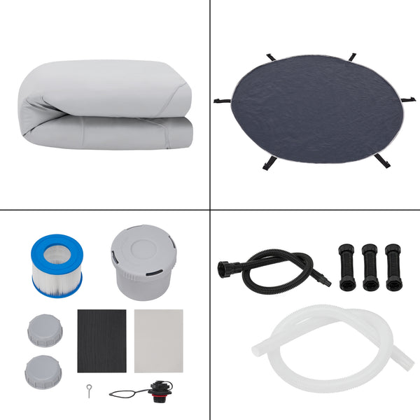 Piscina gonflabila cu functie masaj Carbone 165x70cm [pro.tec]