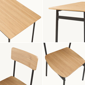 Set masa si 4 scaune Pollenev 110x70x75 cm efect stejar/negru [en.casa]
