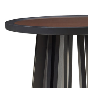 Masuta rotunda Burgess 51x51 cm negru/efect lemn nuc [en.casa]
