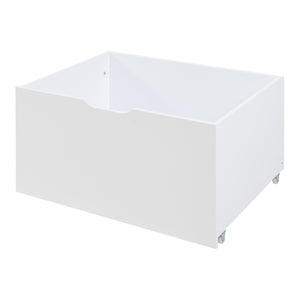 Pat casuta copii Surnadal 200x90 cm lemn alb/natur cu saltea [en.casa]
