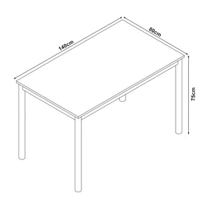 Set masa si 4 scaune Lindesberg 75x140x80 cm gri/maro deschis [en.casa]